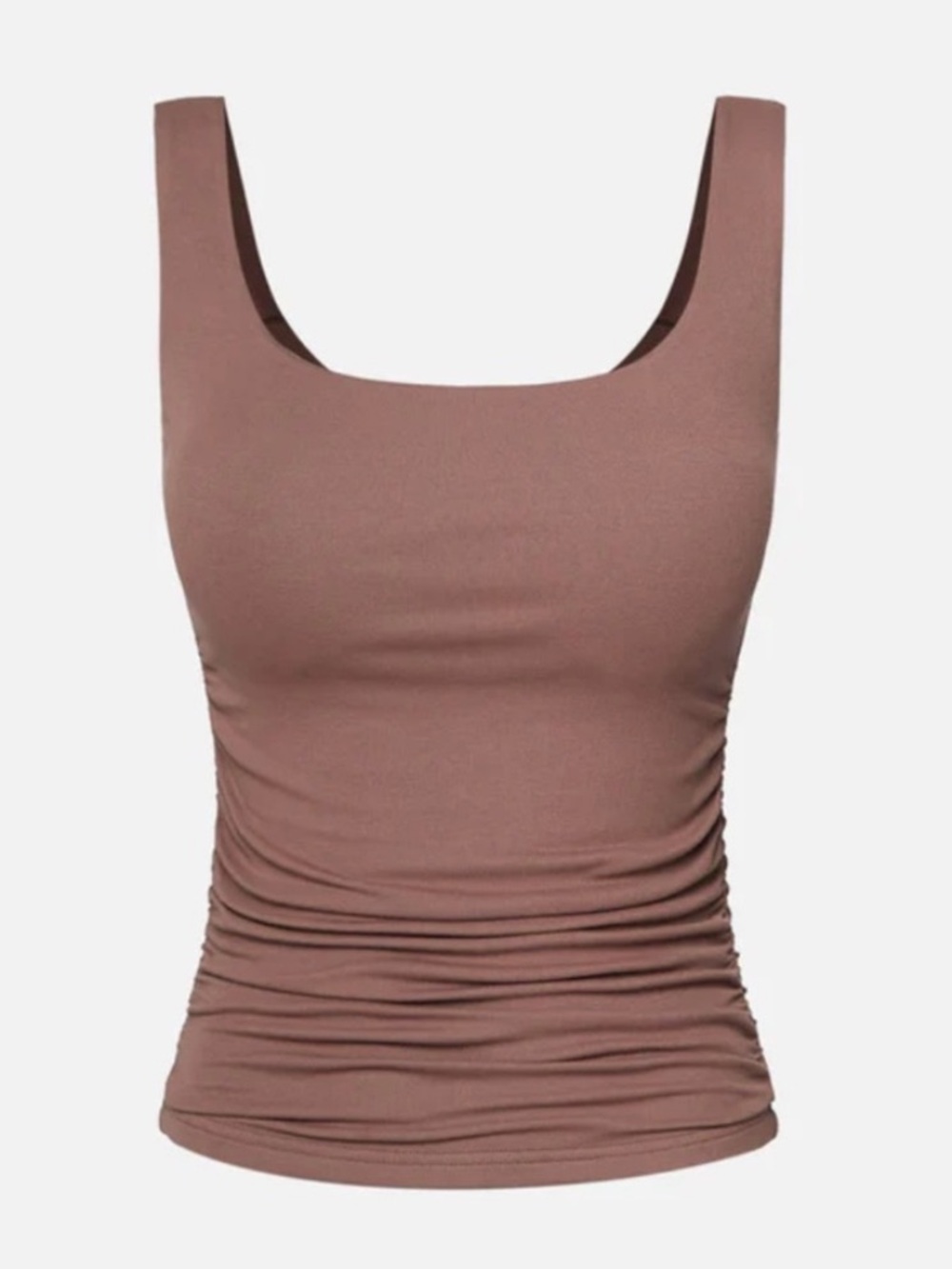 OGL Eco-SkinKiss® Ruched Sides Square Brami Tank Top-Hip Length Medium